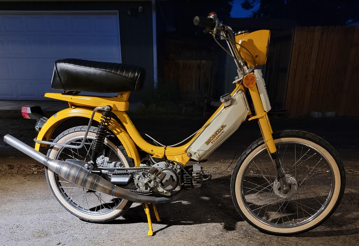 1978 Honda Hobbit, yellow, night shot