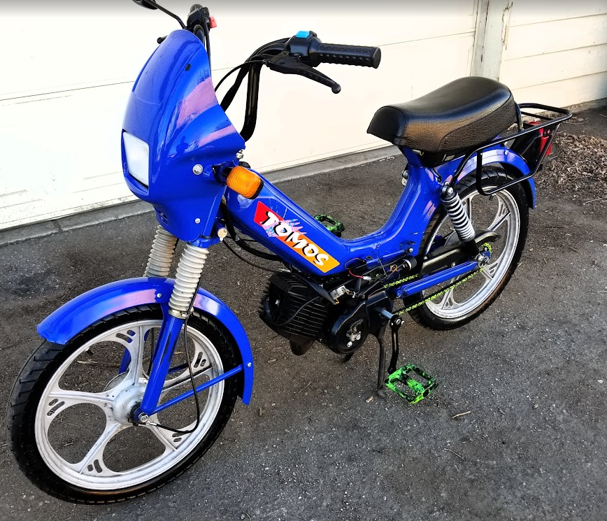 2002 Tomos Targa ST, blue, front 3/4